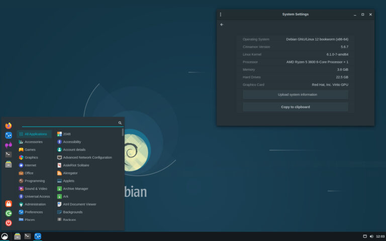 Debian 12 with GUI